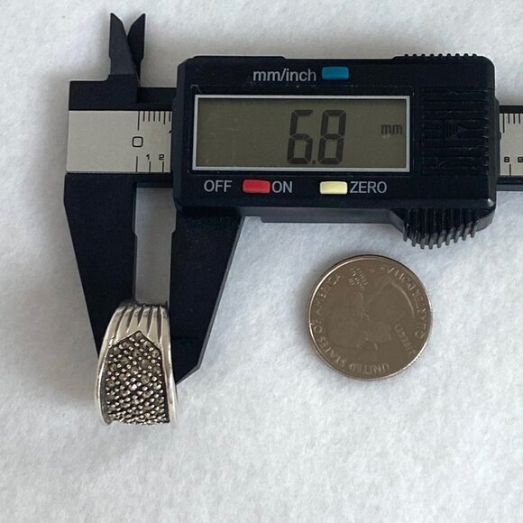 Sterling Silver 925 Marcasite 14MM Wide Band Statement Ring Size 7.5 - Picture 15 of 16